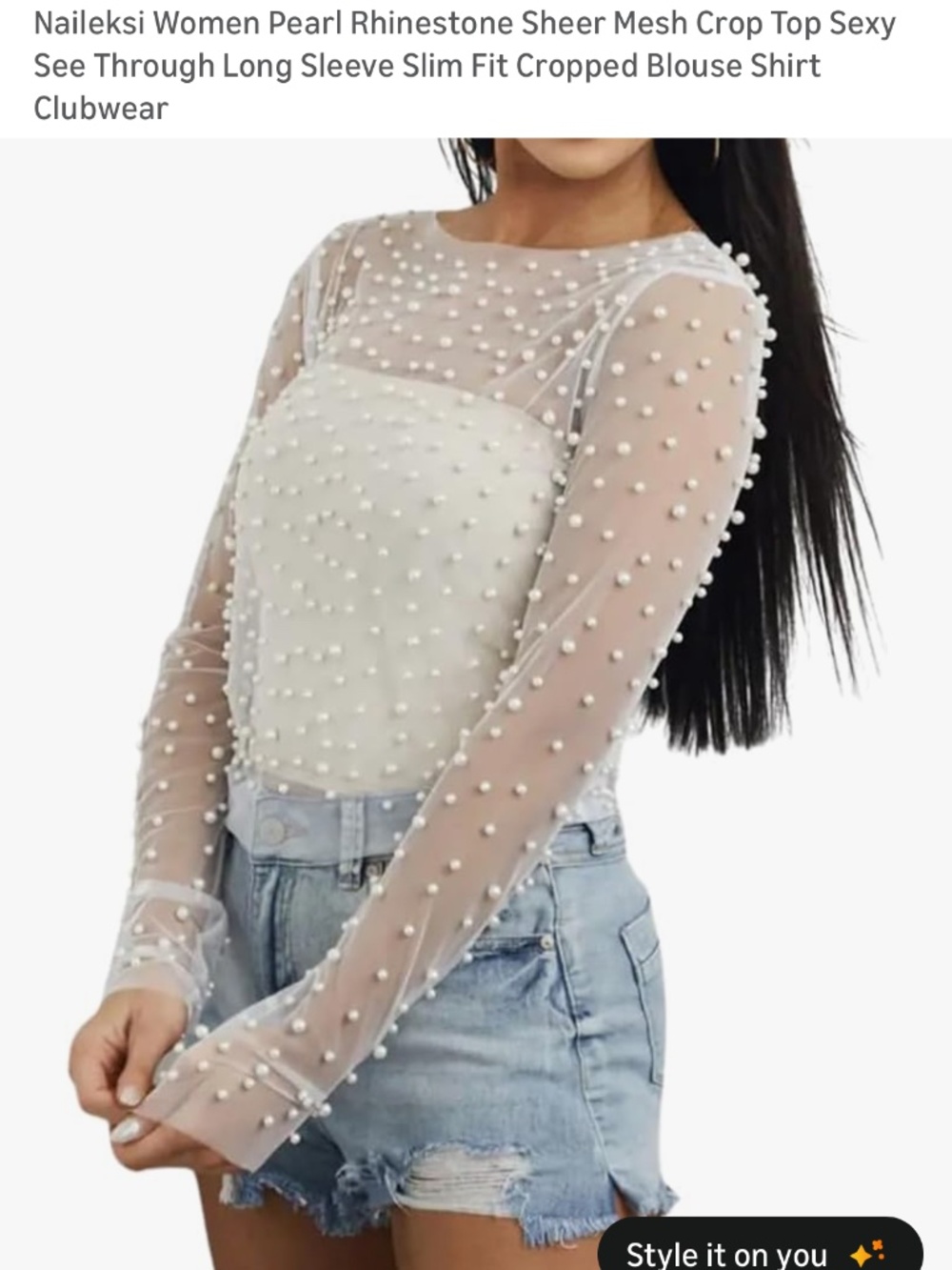 Pearl Mesh Top